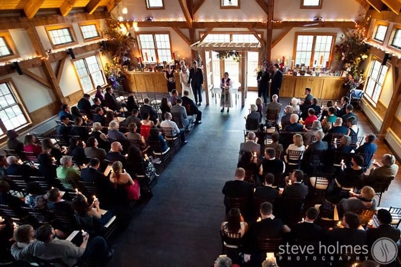 Timber-frame wedding venue at Stonewall Farm in Keene, New Hampshire