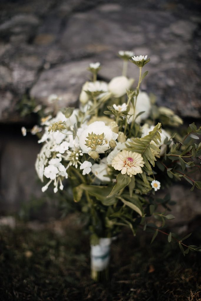 Ivory and green wedding bouquet from Spring Ledge Farm