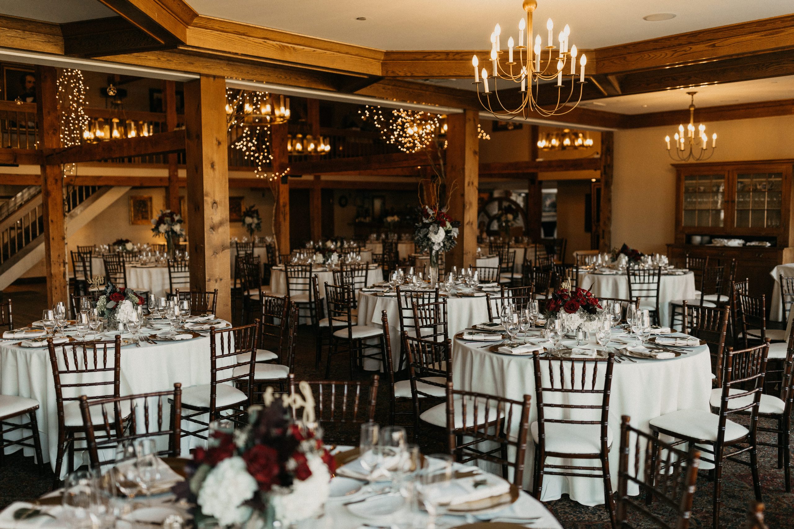 Kerry and Jake’s fall wedding reception at Bedford Village Inn